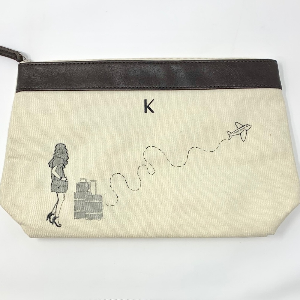 KERASTASE CANVAS COSMETIC TRAVEL BAG , 12"X7"